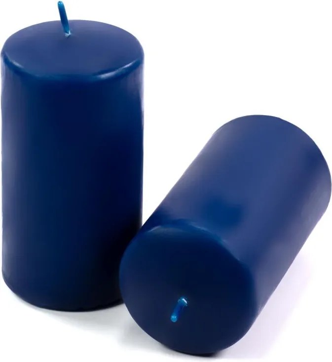 Set de lumânări pilon, 11,5 cm, Ø 6 cm, albastru, 6 buc.