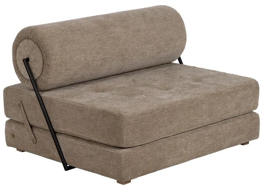 Fotoliu bej extensibil cu tapițerie din chenille – Ixia