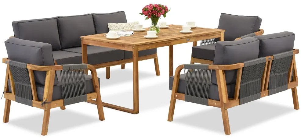 Mobilier de grădină din lemn de salcâm Mumbai Apetito 7 Garden Point