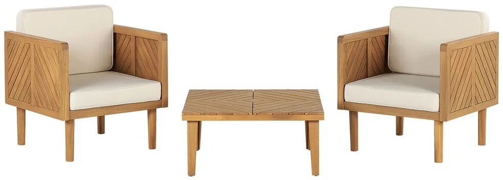 Set mobilier de grădină Blas (lemn deschis + crem alb). 1077929