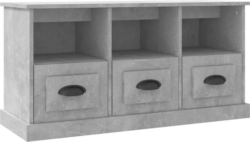 vidaXL Comodă TV, gri beton, 100x35x50 cm, lemn prelucrat