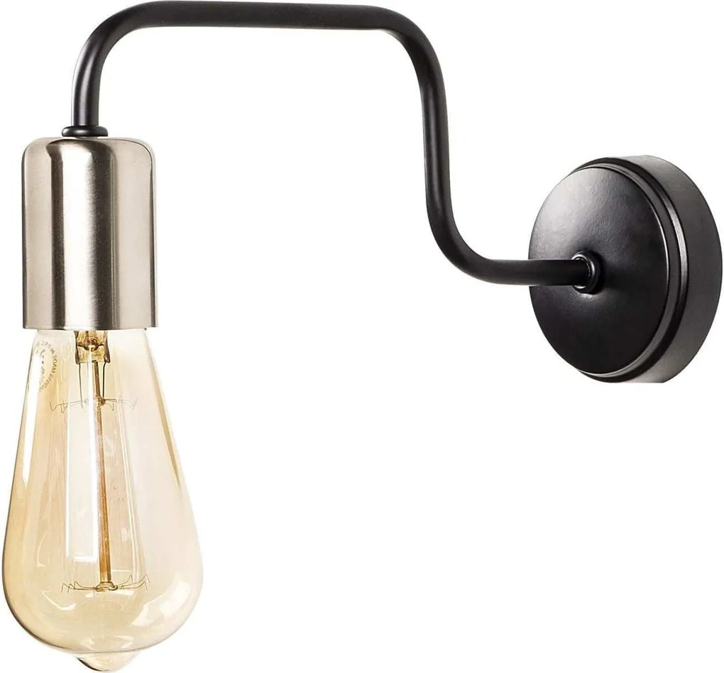 Lampa perete DENGE-3432, negru, metal, 4x28x11 cm