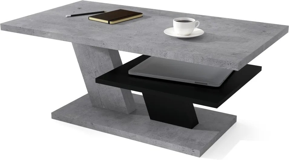 CLIFF MAT beton / negru, masuta de cafea