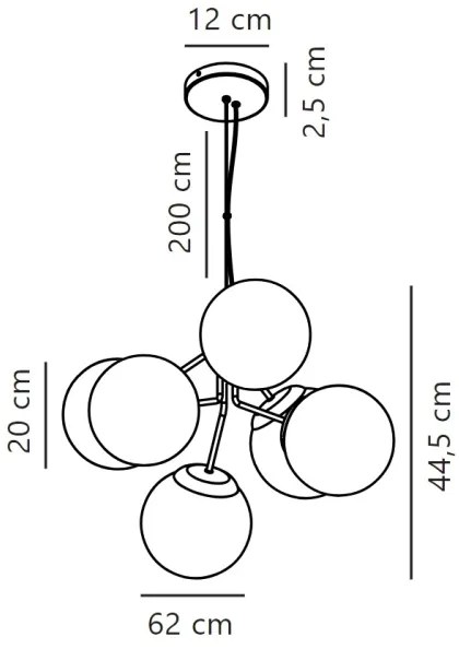 Lustră pe cablu Nordlux IVONA 6xE27/28W/230V auriu