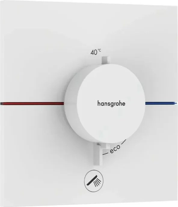 Baterie dus termostatata incastrata alb mat Hansgrohe ShowerSelect Comfort E 1 functie si iesire suplimentara