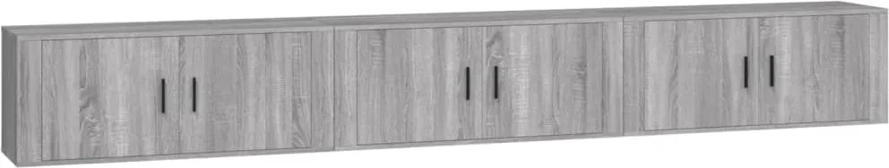 vidaXL Dulapuri TV montate pe perete 3 buc. gri sonoma 100x34,5x40 cm