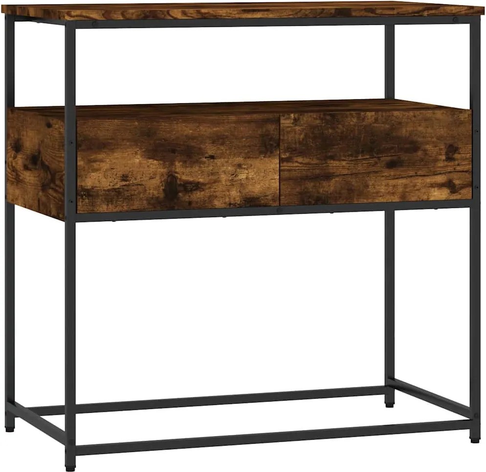 vidaXL Măsuță consolă, stejar fumuriu, 75x40x75 cm, lemn prelucrat