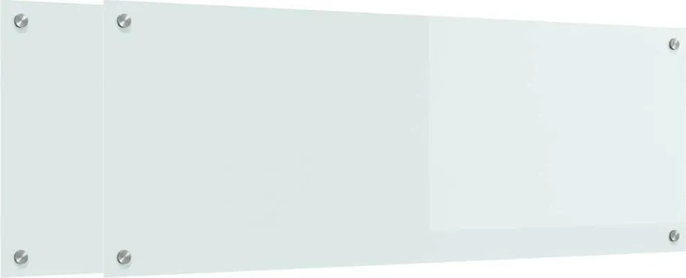 vidaXL Panou de bucătărie 2 pcs Alb 110 x 40 cm sticlă securizată