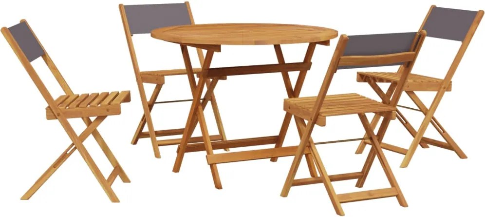 vidaXL Set mobilier de grădină 5 piese textil antracit/lemn masiv