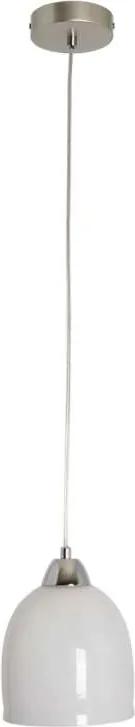 Plafonieră pendul alb Jonas, 220x15 cm, metal/ sticla, argintiu