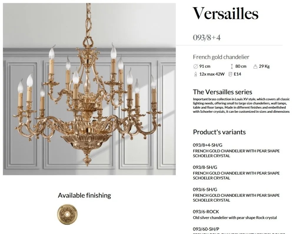 Candelabru 12 brate LUX realizat manual Versailles