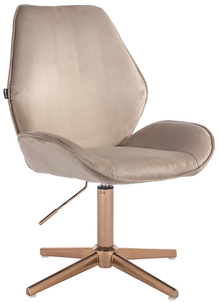 HR350CROSS Scaun Latte din Catifea Bază Aurie
