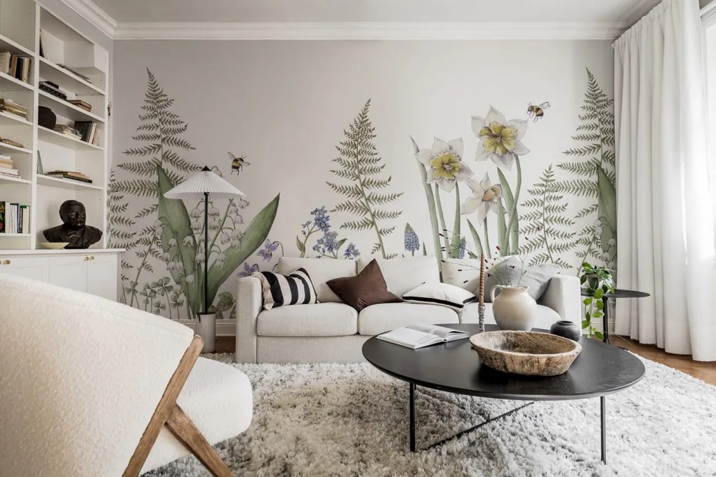 Fototapet, Bumblebee, White, Rebel Walls
