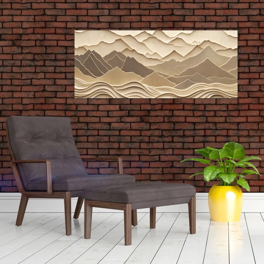 Tablou - Linii Montane 3D (120x50 cm)