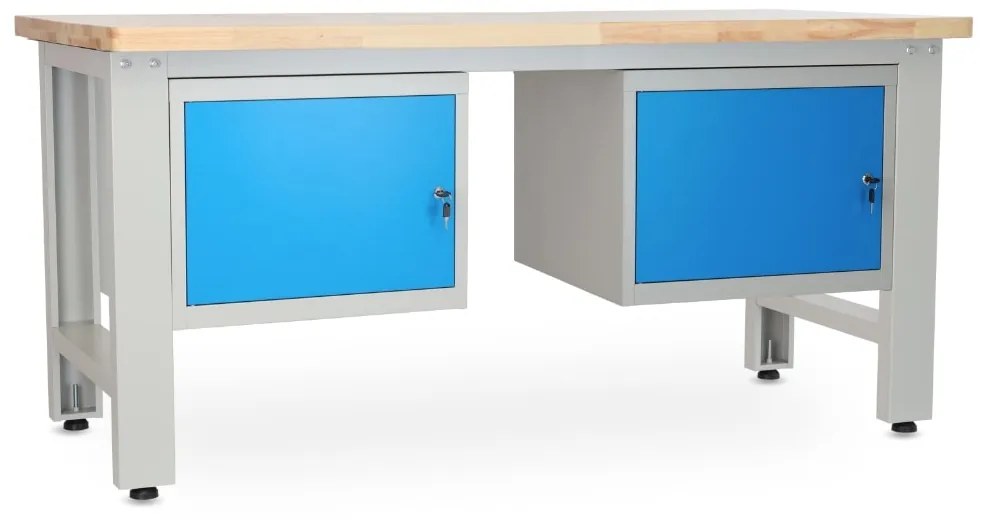 Masa atelier Stejar masiv-11, 180 cm, 2 cutii suspendate, stejar