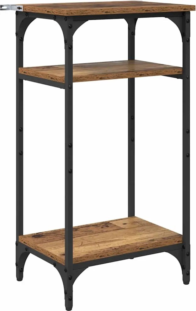 vidaXL Masă laterală cu raft Lemn Vechi 40 x 30 x 75 cm Lemn compozit