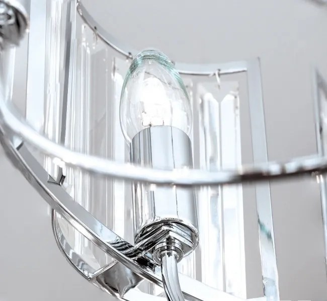 Candelabru cromat design LUX cu cristal K9 Gstaad