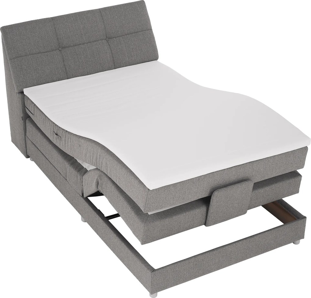 Pat electric reglabil, cu arcuri, gri, 120x200, GERONA NEW