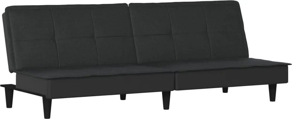 vidaXL Canapea extensibilă, negru, material textil