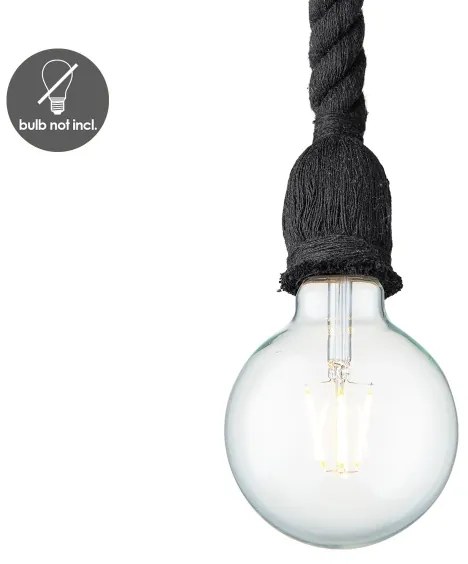 Lustră pe cablu LEONARDO ROPE 1xE27/10W/230V negru