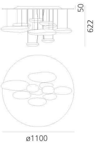 Lustră LED dimabilă aplicată Artemide 1366110A MERCURY LED/58W/230V 3000K