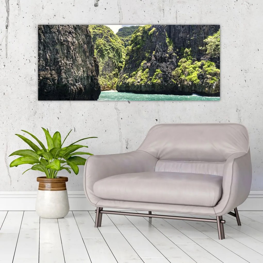 Tablou cu râu montan (120x50 cm)
