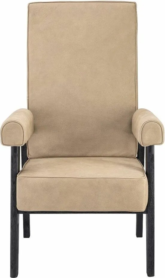 Fotoliu design clasic din piele naturala Milo, bej 114839 HZ