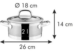 Cratiță cu capac Tescoma PRESIDENT, 18 cm