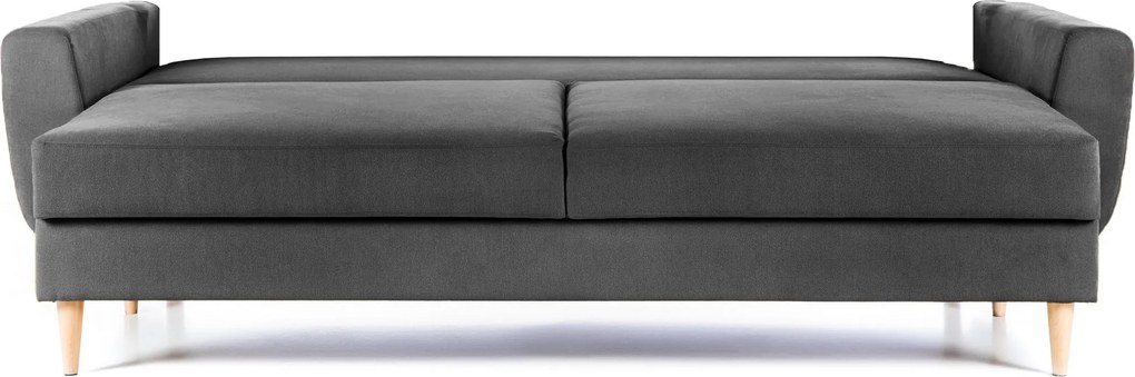 Canapea Extensibilă 3 locuri HELSINKI, cu ladă de depozitare, 227x90x90 cm, Gri-Inchis-Enjoy