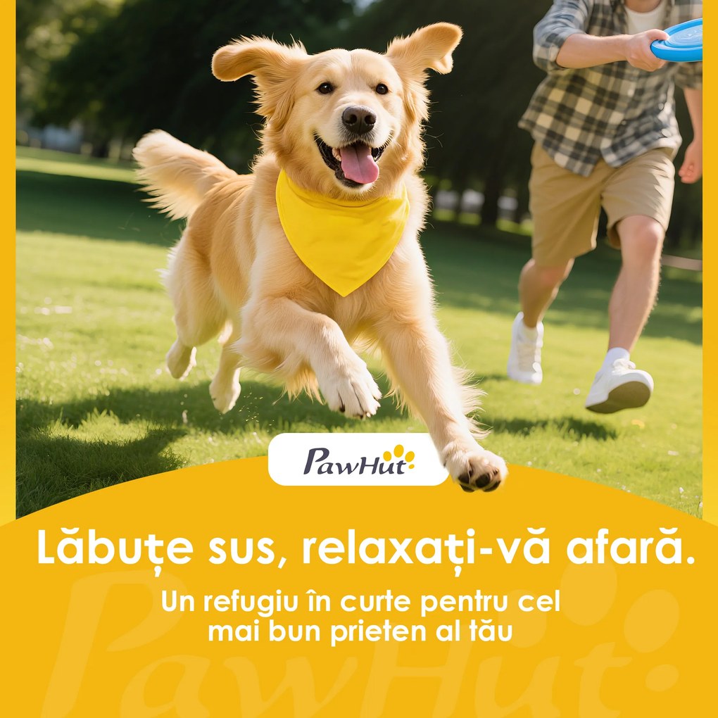 PawHut Cărucior pentru Câini Pliabil cu Benzi Reflectorizante, Roți Rotative, Frâne și Pernă Lavabilă, Albastru | Aosom Romania