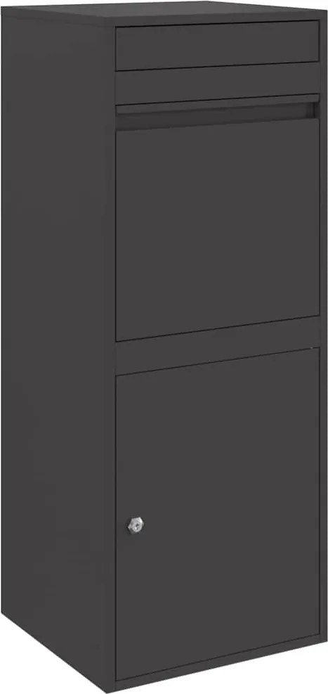 vidaXL Cutie pentru colet cu depozitare Negru 41 x 38 x 103 cm Oțel