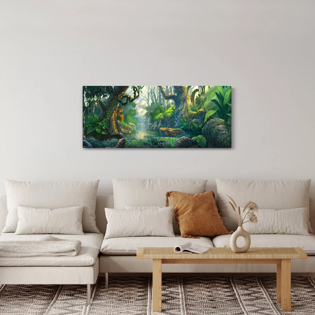 Tablou - Ilustrare pădure tropicală (120x50 cm)
