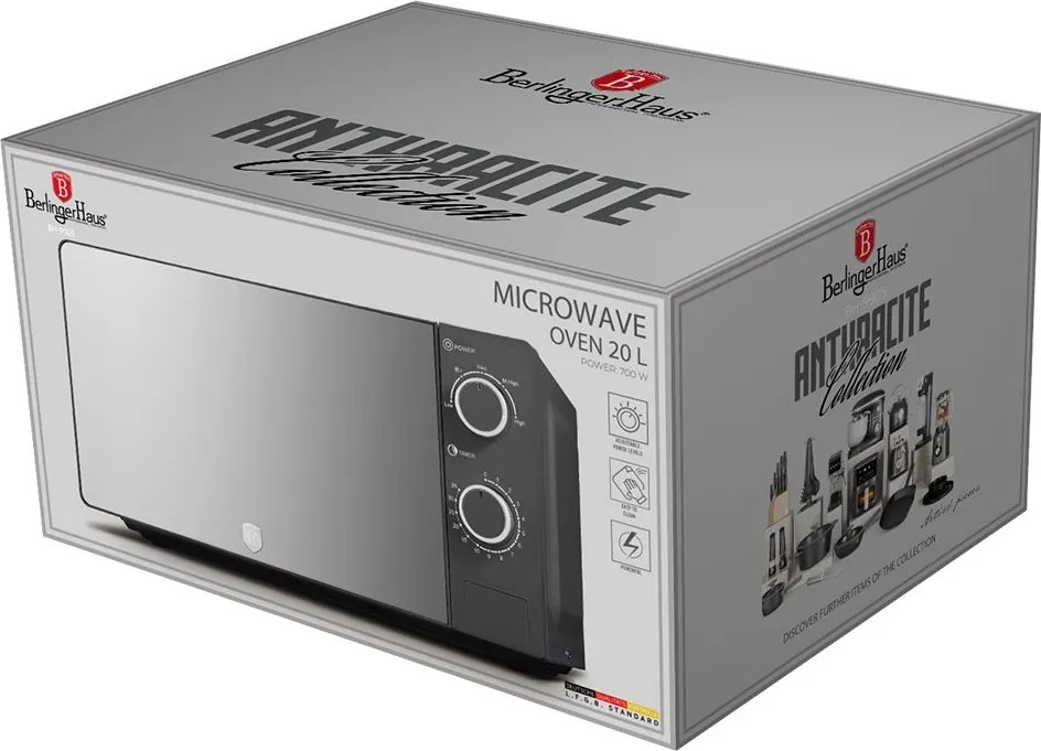 Cuptor cu microunde Haus BH 9905, 20 L, antracit