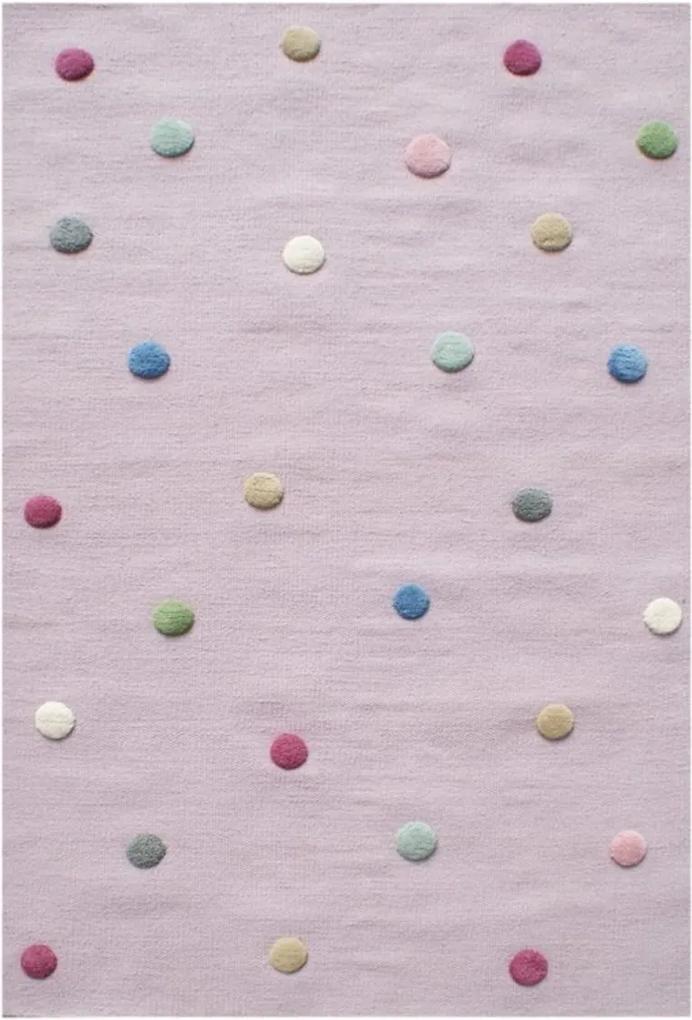 Covor copii cu buline – roz Dots 160x230 cm