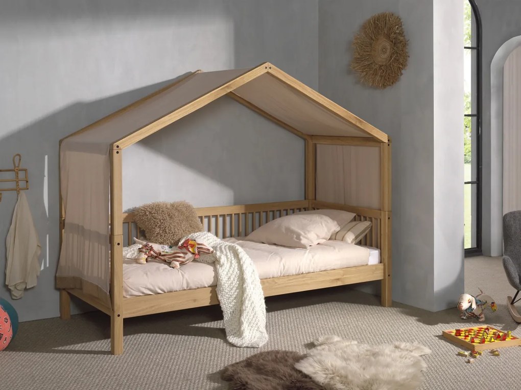 Set FORREST OAK format dintr-un Pat copii Vipack (90 x 200 cm) și un set textil asortat.