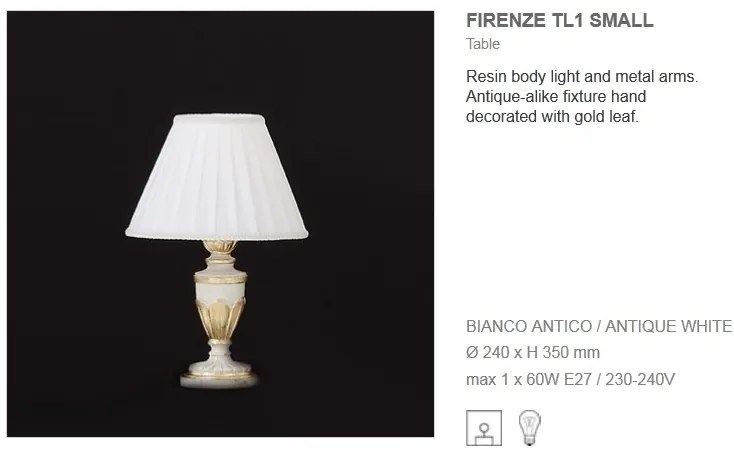 Veioza, lampa de masa FIRENZE TL1 BIANCO