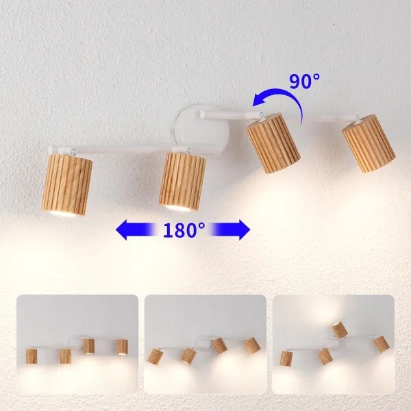 Brilagi - Spot MODERN WOOD 4xGU10/8W/230V lemn/alb