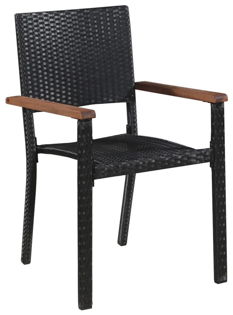 Set mobilier de gradina, 3 piese, negru Lungime masa 80 cm, 3