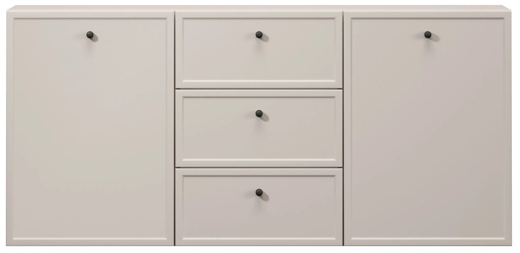 Comodă suspendată Lorini 150 cm cu sertare - cașmir / mânere negre