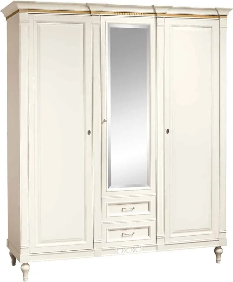 Dulap lemn masiv crem Provence -Natur, 186 × 64 × 210 cm