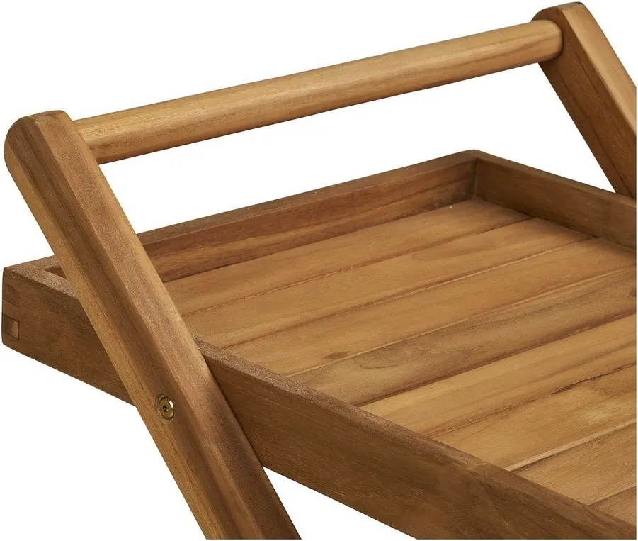 Măsuță de servire cu roți din lemn masiv 50x86 cm Pasaku – House Nordic