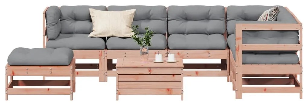vidaXL Set mobilier de grădină cu perne, 8 piese, lemn masiv douglas