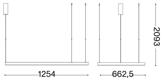 Lustră LED pe cablu Ideal Lux WAVES LED/45W/230V CRI 90 alamă