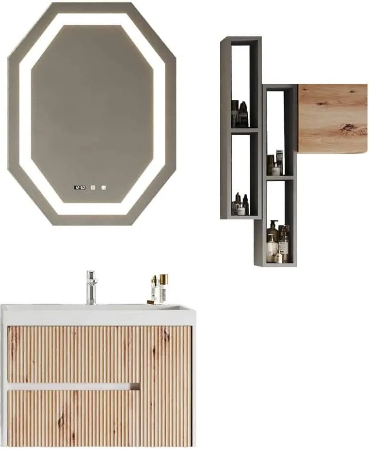 Set lemn masiv Mobilier Baie Suspendat Paige Model P4