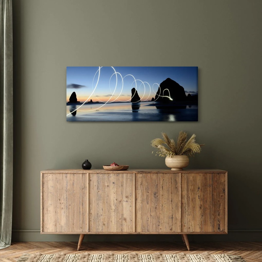 Tabloul - plaja în apus de soare (120x50 cm)