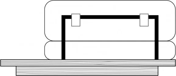 Canapea modulară 1 loc din piele naturală maro, cu platformă din lemn reciclat pe stânga și spătar pe cadru metalic, 82 x 140 x 90 cm, „Oxford”