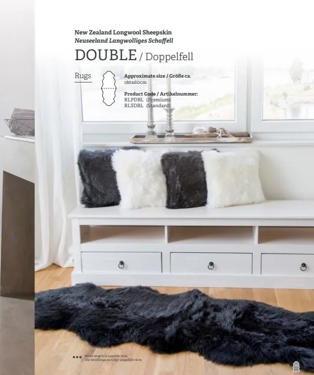 Covor din blana de oaie LW Noua Zeelanda, LW Standard Double 180x60cm