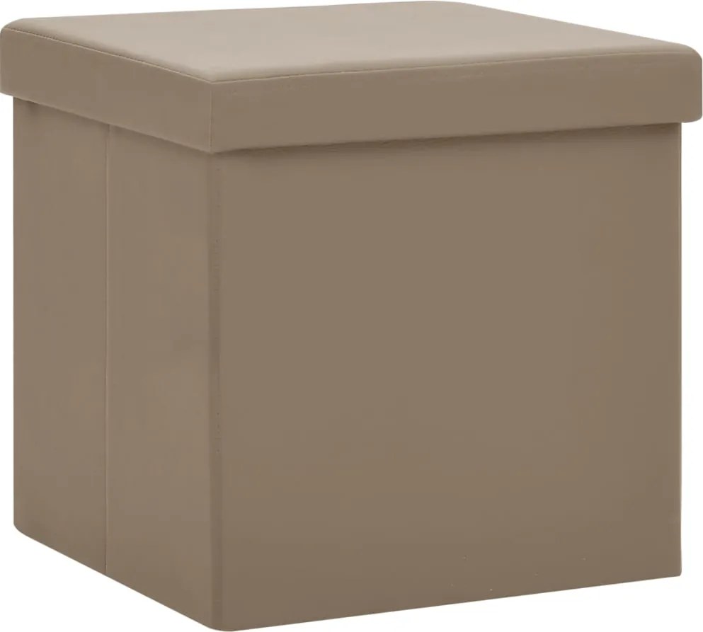 vidaXL Taburet de depozitare pliabil, cappuccino, PVC