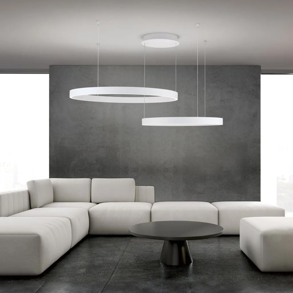 Lustra LED circulara cu 2 inele KOLK personalizabil alb, auriu sau negru