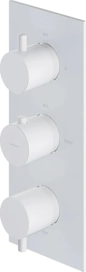 Baterie cada-dus incastrata Omnires Y termostatata finisaj alb mat fara corp ingropat